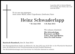 We found that schwaderlapp.com is poorly 'socialized' in respect to any social network. Traueranzeigen Von Heinz Schwaderlapp Rz Trauer De