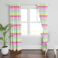 Colorful Fabrics Digitally Printed By Spoonflower Pastel Rainbow Sorbet Horizontal Deck Chair Stripes Rainbow Curtains Kids Deck Chairs Kids Curtains