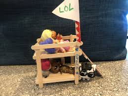 Starting on the long side of the bed, add a ladder and brace. Age 6 11 Make Beds For L O L Dolls A Popsicle Stick Bunk Bed For Lols Small Online Class For Ages 6 11 Outschool