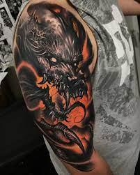 Most people have heard stories about the knight slaying the dragon and winning the love of the princess. Swipe Some Healed Fresh Balmtattoo Worldfamousink Evil Dragon Blackandorange Dragon Tattoo Arm Dragon Tattoos For Men Dragon Sleeve Tattoos