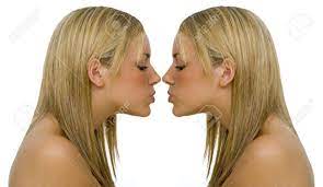 Mirrored Shot Of A Gorgeous Young Blonde Kissing...herself Stock Photo,  Picture and Royalty Free Image. Image 898054.
