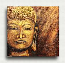 Original painting.Buddha. Indian art. Spiritual wall decor. Texture canvas. 