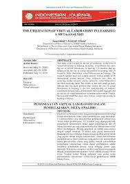 Kegiatan 9.2 bahasa indonesia kelas 8 a. Pdf The Utilization Of Virtual Laboratory In Learning A Meta Analysis