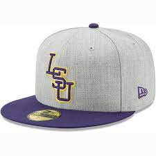 Lsu Tigers New Era Action 59fifty Fitted Hat Heathered Gray Purple Products