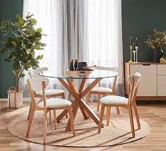 Waverley 5 Piece Dining Set With Toto Chairs Dining Sets Dining Room Living Dining Table Small Space Glass Round Dining Table Small Glass Dining Table