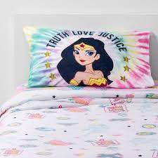 Wonder woman quilt doona duvet cover set double queen king size bedding linen. Twin Wonder Woman Lasso Of Truth Sheet Set Target
