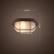 Industrial Ceiling Lights For Hallway Flush Mount Vintage Antique Kitchen Glass Shade Wrought Iron