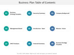 This business plan writer is a generic example and designed to fit all business types. Business Plan Table Of Contents Graphics Presentation Background For Powerpoint Ppt Designs Slide Designs