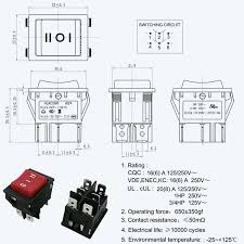 Wiring a 4 pin dpst illuminated on off rocker switch. 6 Pin Red Rocker Switch Drawing Red Rocker Rocker Electronics Technology