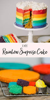 Diy Rainbow Surprise Cake Rainbow Cake Recipe Savoury Cake Cool Birthday Cakes