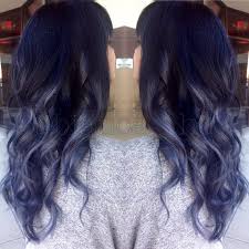 The hair on your head origins stay dark colored even though the remainder of hair turns out to be less heavy. Steel Blue Grey Ombre Balayage With Black Roots And Soft Curls Spring Hair Color Hair Ombre Hair Color
