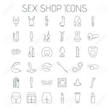 Línea Iconos De La Tienda Del Sexo Aislados En El Fondo Blanco. Iconos  Minimalistas Lineales Para Tu Web, Flyers Y Publicidad. Ilustraciones svg,  vectoriales, clip art vectorizado libre de derechos. Image 89406715