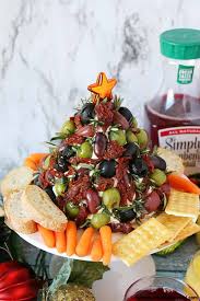 Place green onion piece at base of tree. Antipasto Cheese Ball Christmas Tree Cooking Carnival