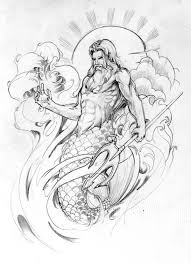 Poseidon Tattoo Sleeve Element By Beniaminobradi On Deviantart Poseidon Tattoo Mythology Tattoos Greek Mythology Tattoos