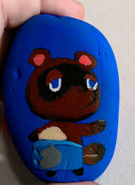 Tom Nook From Animal Crossing Painted Rock Animal Crossing Fan Art Painted Rocks Animal Paintings