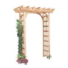 Arboria Rosedale 83 X 65 In Outside Cedar Arbor 820 6003 At The Home Depot Garden Archway Garden Arches Garden Arbor