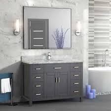 Costco Ca Like Grey Tones Studio Bathe Kalize Ii 48 Pepper Grey Single Vanity With Metal Framed Mir 48 Inch Bathroom Vanity Marble Vanity Tops Bathroom Vanity