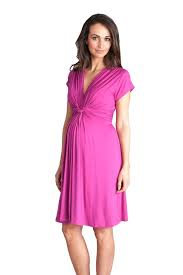 seraphine jolene short sleeve maternity dress fuschia