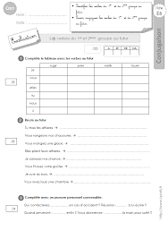 Exercice de conjugaison cm1 futur a imprimer. Cm1 Evaluation 1er Et 2eme Groupe Futur