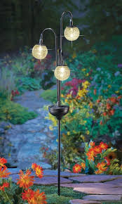 Crackled Glass Globe Light Solar Power Garden Stake Glass Metal 31 H New B5537 Outdoor Globe Lights Glass Globe Solar Lights Garden