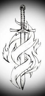 Sword And Flames 1 Flames Offen Sword Pencil Art Drawings Art Drawings Sword Drawing