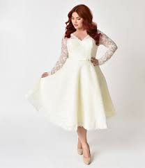 Brautkleider spitze a line v neck ärmellose elegant hochzeitskleid damen lang spitze illusion back brautkleider brautmode rückenfrei weiß vintage brautkleid. Unique Vintage Brautkleid Ivory Lace Long Sleeve Martinique Swing Dress Kurvengluck Gross Nicht Artig