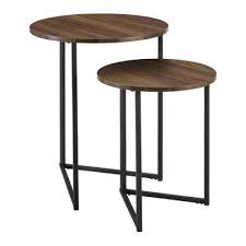 2pc Glam V Leg Nesting Side Tables Saracina Home In 2020 Walnut Side Tables Saracina Home Nesting End Tables