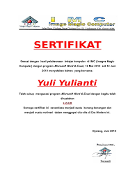 Jede woche neue computer angebote. Contoh Sertifikat Kursus Komputer