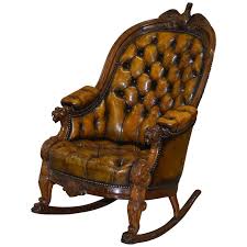 13 Star American Flag And Eagle 1830 Hand Carved Chesterfield Rocking Armchair For Sale At 1stdibs