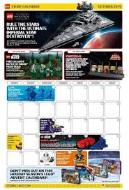 October 2019 Lego Brand Retail Store Calendar Toys N Bricks Lego News Blog
