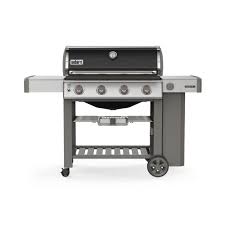 Weber Genesis Ii E 410 4 Burner Propane Gas Grill In Black With Built In Thermometer 62011001 The Home Depot Propane Gas Grill Natural Gas Grill Gas Grill