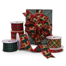 Available in 10 and 50 yard rolls, holiday projects are afforded flexibility and convenience. Plaid Patterned Christmas Ribbons Shop Ribbons Com