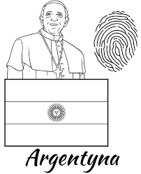 Malowanki do wydrukowania dla dzieci. Flaga Argentynska Malowanka Do Druku Papiez Franciszek