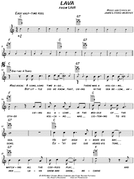 Chart simple ukulele songs with chords. Lava From Lava Pixar Short Sheet Music Leadsheet In C Major Download Print Sku Mn0152063