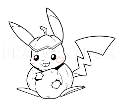 These halloween colouring sheets will keep the kids happy for hours and they are free to print. Draw Pikachu For Halloween Step By Step Drawing Guide By Dawn Dragoart Com