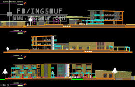 مخططات معمارية فندق سياحي Ecologie Hotel اوتوكاد Dwg