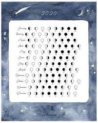 2020 Moon Calendar Lunar Phases Moon Cycle 2020 Wall Etsy In 2020 Moon Journal Moon Calendar Bullet Journal Ideas Pages