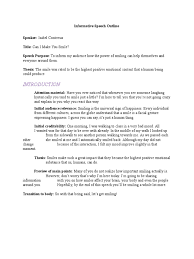 When you download a free speech outline template sample, you will find that this premium template helps you to clarify what you wish to say to the audience as well as organize all the print material you have in an easy and example of sample informative speech outlinetemplate in pdf format. Informative Speech Outline Neuropeptide Feeling