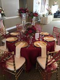 We did not find results for: This Gorgeous Table Set Up Is Filled With Upgrades Floor Length Burgundy Table Cloth Champagne Wedding Table Linens Wedding Table Settings Burgundy Wedding