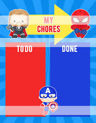 instant download printable chore chart superhero reward