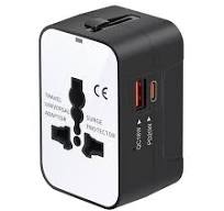 Travel Adapter Fast Charge, GaN Worldwide All in One Universal Travel Adapter with PD3.0 Type C & USB-A Quick Charging Portable Wall Charger AC Power ...