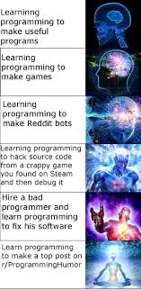 Expanding Brain Meme For Y All Programmerhumor