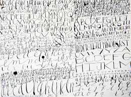 Letters, drawn by hand with a brush. Alphabetication Lettering Explorations