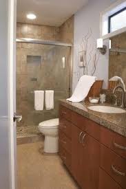 Lovely Smaller Bathroom Great Use Of Space Granite Countertops Cabinetry And Tiled Sh Small Bathroom Makeover Contemporary Bathroom Contemporary Bathrooms