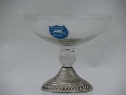 A small crystal candy dish used by the kornblatt family. Vintage Sterling Silver And Glass Candy Dish Original Duchin Label