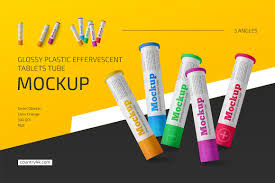 Download Glossy Plastic Effervescent Tablets Tube Mockup Set In Packaging Mockups On Yellow Images Creative Store PSD Mockup Templates