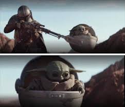 Make memes like baby yoda with the best meme generator and meme maker on the web, download or share the baby yoda meme. Baby Yoda Watching Mando Shoot Yoda Meme Edgy Memes Yoda