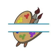 Painting Palette Split Filled With Brushes Machine Embroidery Etsy In 2021 Machine Embroidery Brush Embroidery Digital Embroidery