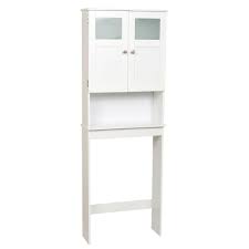 Have you ever noticed how empty and useless that space right below your sink basin is? Zenna Home 23 1 4 In W X 66 1 2 In H X 8 1 4 In D 2 Door Over The Toilet Spacesaver Storage Cabinet With Glass Doors In White 9819wwbb The Home Depot