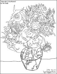 Printable van gogh sunflower coloring page. Van Gogh 12 Sunflowers Paint By Number No Numbers Flickr Photo Sharing Van Gogh Drawings Sunflower Paint Drawing Van Gogh